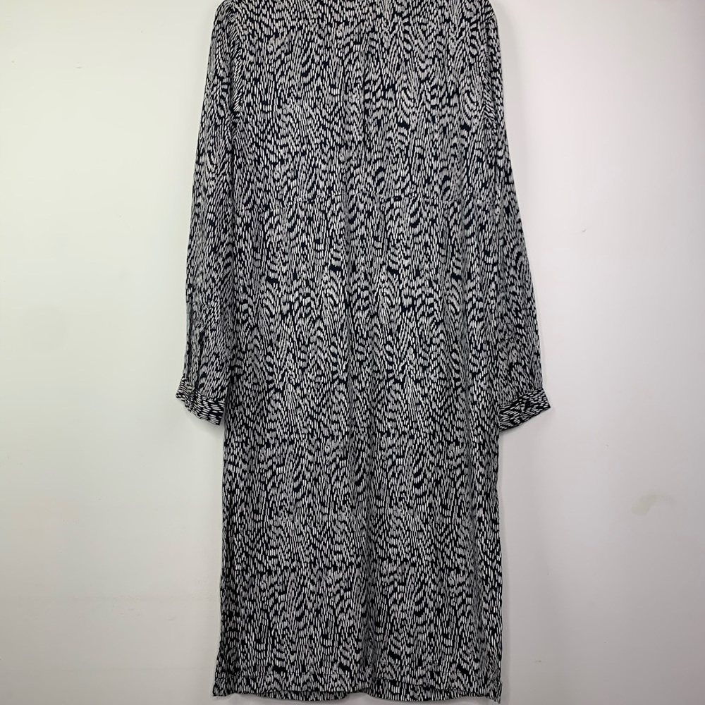 Silence + Noise Black Print Button Up Midi Dress - image 8